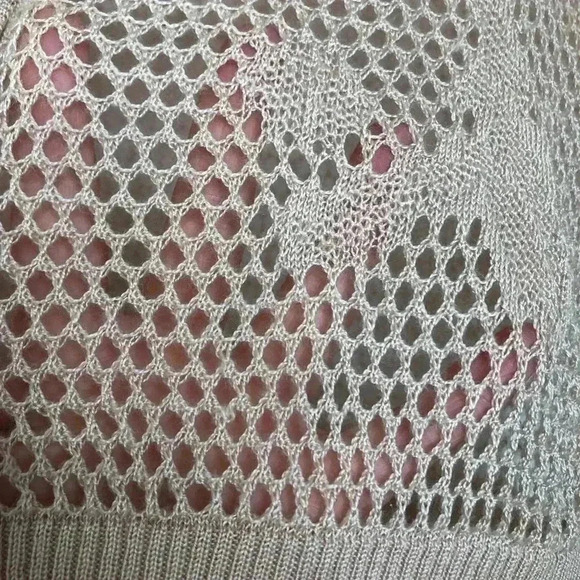 Tricotto Peach/Pink Mesh Cardigan Size  Small - Picture 16 of 16